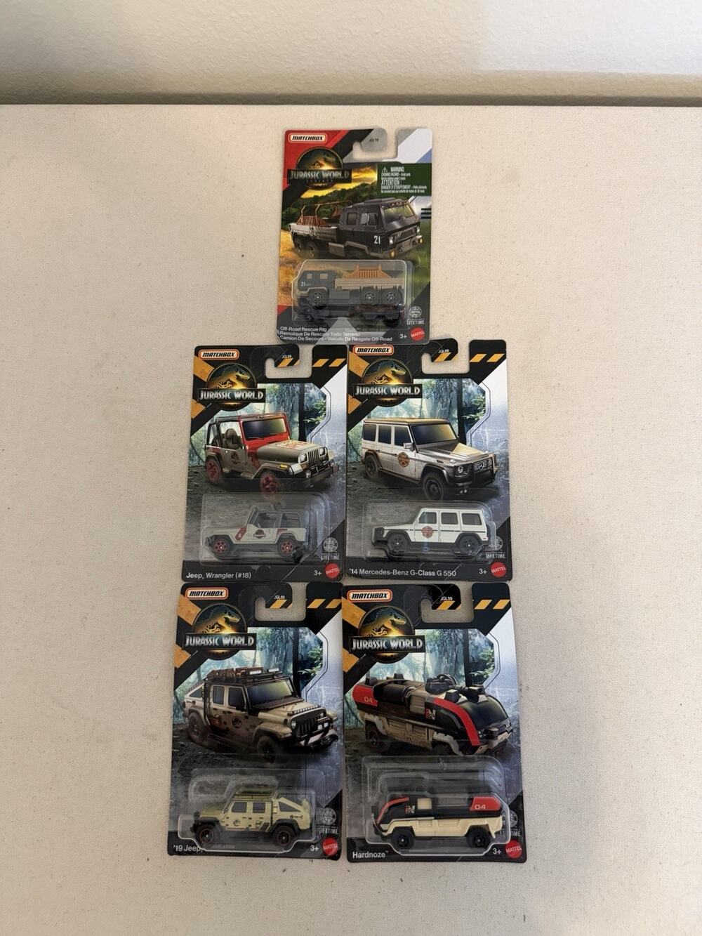 Set of 5 Matchbox Jurassic World/JW Rebirth Die Cast Vehicles NEW 2025